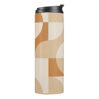 Minimal Beige Geometric Thermal Tumbler Thermosbecher