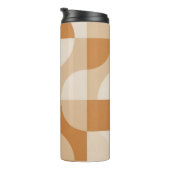 Minimal Beige Geometric Thermal Tumbler Thermosbecher (Nach rechts gedreht)