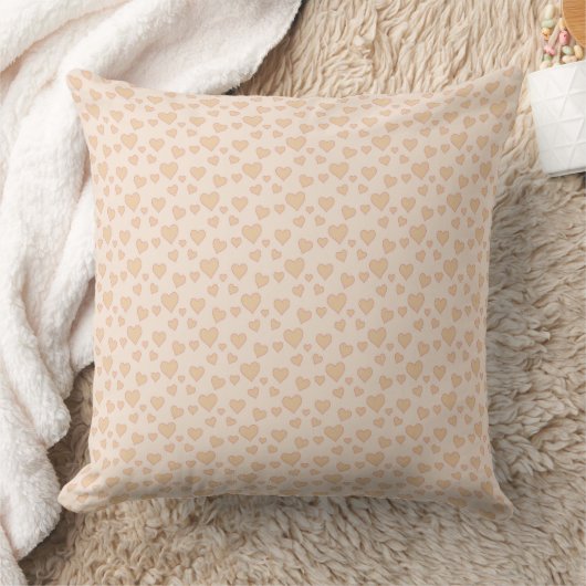 Minimal Beige Heart Throw Kissen - Romantische Äse (Decke)