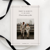 Minimal beige modernes Foto Save the Date Einladung