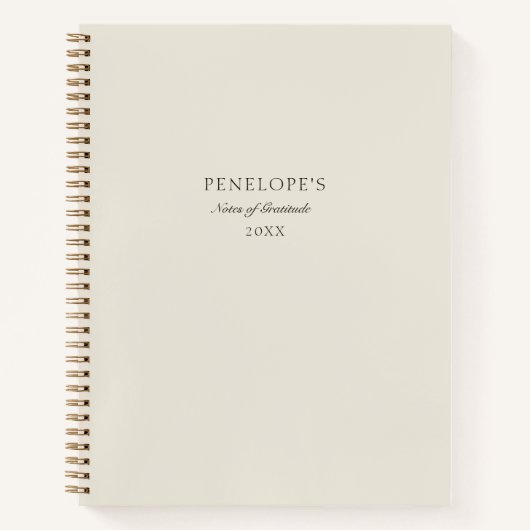 Minimal Beige Personalisiert Moderne Dankbarkeit Notizblock (Vorderseite)