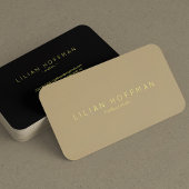 Minimal beige schwarze goldene Drehbuchautor Visitenkarte