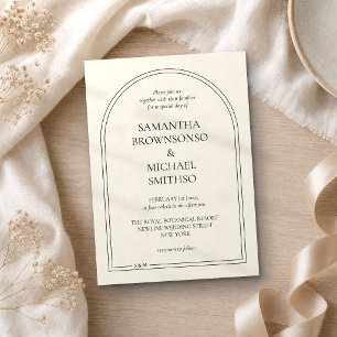 Minimal Beige Simple Wedding Einladung