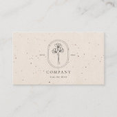 Minimal Beige Textured Florist Business Card Visitenkarte (Vorderseite)