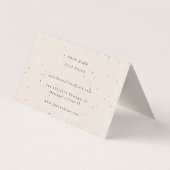 Minimal Beige Textured Florist Message Card Visitenkarten (Rückseite)