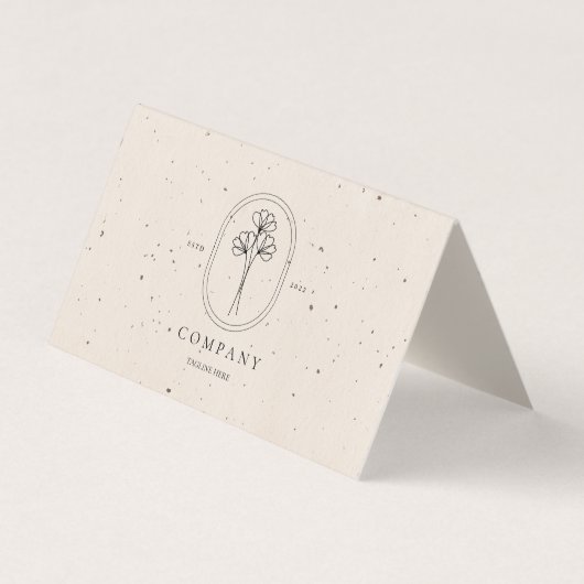 Minimal Beige Textured Florist Message Card Visitenkarten (Vorderseite)
