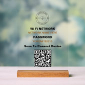 Minimal benutzerdefinierte Logo QR-Code Wifi-Detai Acrylschild (Neutral)