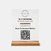 Minimal benutzerdefinierte Logo QR-Code Wifi-Detai Acrylschild (Vorderseite)