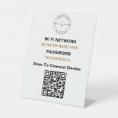 Minimal benutzerdefinierte Logo QR-Code Wifi-Detai Sockelschild (Vorderseite)