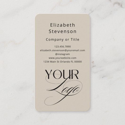 Minimal benutzerdefinierter Text Pastel Vanilla QR Visitenkarte (Vorderseite)