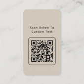 Minimal benutzerdefinierter Text Pastel Vanilla QR Visitenkarte (Rückseite)