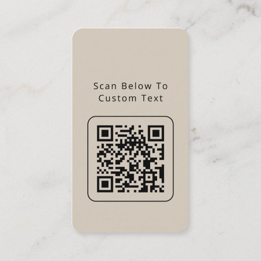 Minimal benutzerdefinierter Text Pastel Vanilla QR Visitenkarte (Rückseite)