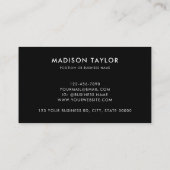 Minimal benutzerdefiniertes Firmenlogo QR-Code Bas Visitenkarte (Rückseite)