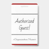 Minimal "berechtigte Gast!" Abzeichen Ausweis (Rückseite)