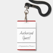 Minimal "berechtigte Gast!" Abzeichen Ausweis (Rückseite mit Lanyard)