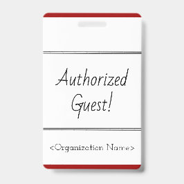 Minimal "berechtigte Gast!" Abzeichen Ausweis