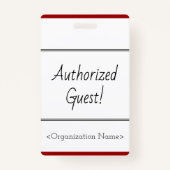 Minimal "berechtigte Gast!" Abzeichen Ausweis (Vorderseite)