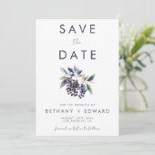 Minimal Berry Wedding Save The Date (Stehend Vorderseite)