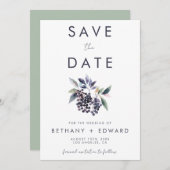 Minimal Berry Wedding Save The Date (Vorne/Hinten)