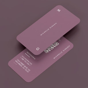 Minimal Beruflich Dusty Mauve Einfaches Marketing Visitenkarte