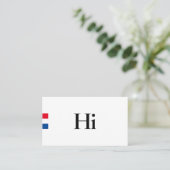 Minimal Beruflich Hi Monogram Red White Blue Visitenkarte (Stehend Vorderseite)