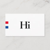 Minimal Beruflich Hi Monogram Red White Blue Visitenkarte (Vorderseite)