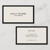 Minimal Beruflich Luxus Black Ivory Chic Visitenkarte (Vorne/Hinten)