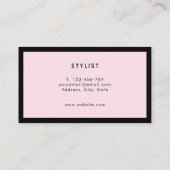 Minimal Beruflich Luxus Schwarz Pink Visitenkarte (Rückseite)