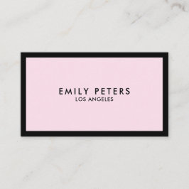 Minimal Beruflich Luxus Schwarz Pink Visitenkarte