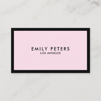Minimal Beruflich Luxus Schwarz Pink Visitenkarte