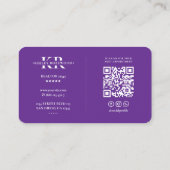 Minimal Beruflich Royal Lila Modern Visitenkarte (Rückseite)