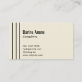 Minimal Beruflich, schwarz und weiß gestreift Visitenkarte (Rückseite)