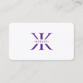 Minimal Berufliche K Monogram Royal Lila Visitenkarte (Vorderseite)