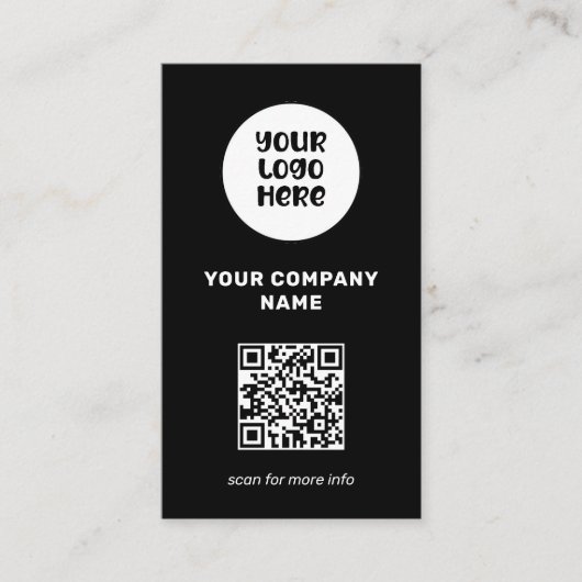 Minimal Berufliche Logo QR Code Social Media Visitenkarte (Vorderseite)
