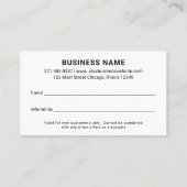 Minimal Berufliche Logos Moderne, einfach Empfehlungskarte (Rückseite)
