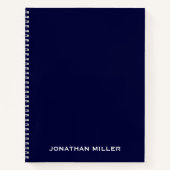 Minimal Berufliches Monogram Navy Blue Notebook Notizblock (Vorderseite)