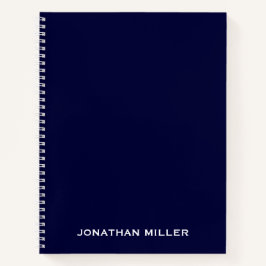 Minimal Berufliches Monogram Navy Blue Notebook Notizblock
