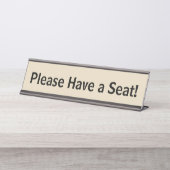 Minimal, bescheiden und einfach "Bitte haben Sie P Schreibtischnamensplakette (Vorderseite )