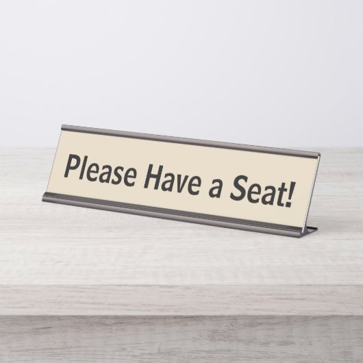 Minimal, bescheiden und einfach "Bitte haben Sie P Schreibtischnamensplakette (Vorderseite )