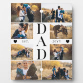 Minimal Best Dad Ever Gift Custom Photo Collage Fotoplatte (Vorderseite)