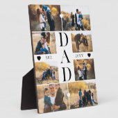 Minimal Best Dad Ever Gift Custom Photo Collage Fotoplatte (Seite)