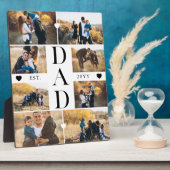 Minimal Best Dad Ever Gift Custom Photo Collage Fotoplatte (Seite)