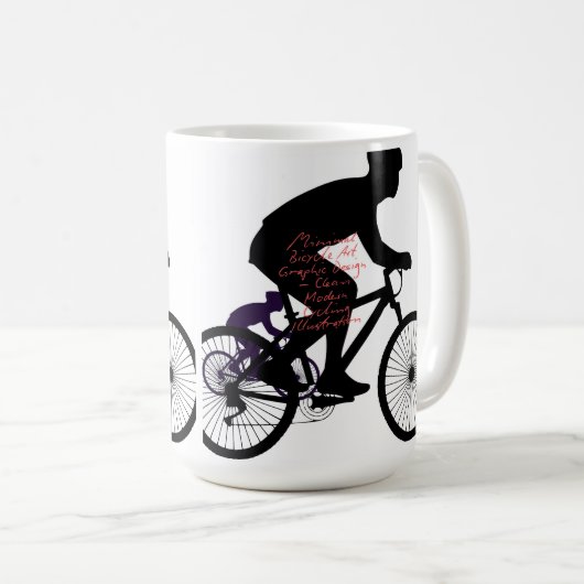 Minimal Bicycle Art Kaffeetasse (VorderseiteRechts)