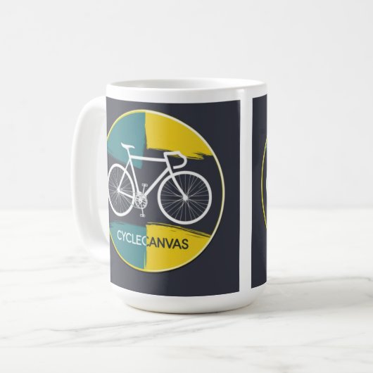 Minimal Bicycle Illustration –  Kaffeetasse (Vorderseite Links)
