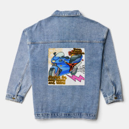 Minimal Bike Art Graphic  Denim Jacket Jeansjacke