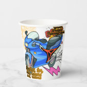 Minimal Bike Art Graphic –Motorcycle Party Pappbecher (Vorderseite)