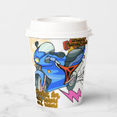 Minimal Bike Art Graphic –Motorcycle Party Pappbecher (Rückseite)