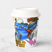 Minimal Bike Art Graphic –Motorcycle Party Pappbecher (Vorderseite)