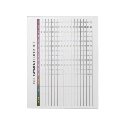 Minimal Bill Payment Notizblock (Rotiert)