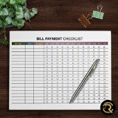 Minimal Bill Payment  Notizblock